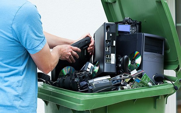 E Waste disposal and E Waste recycling services using wheelie bins